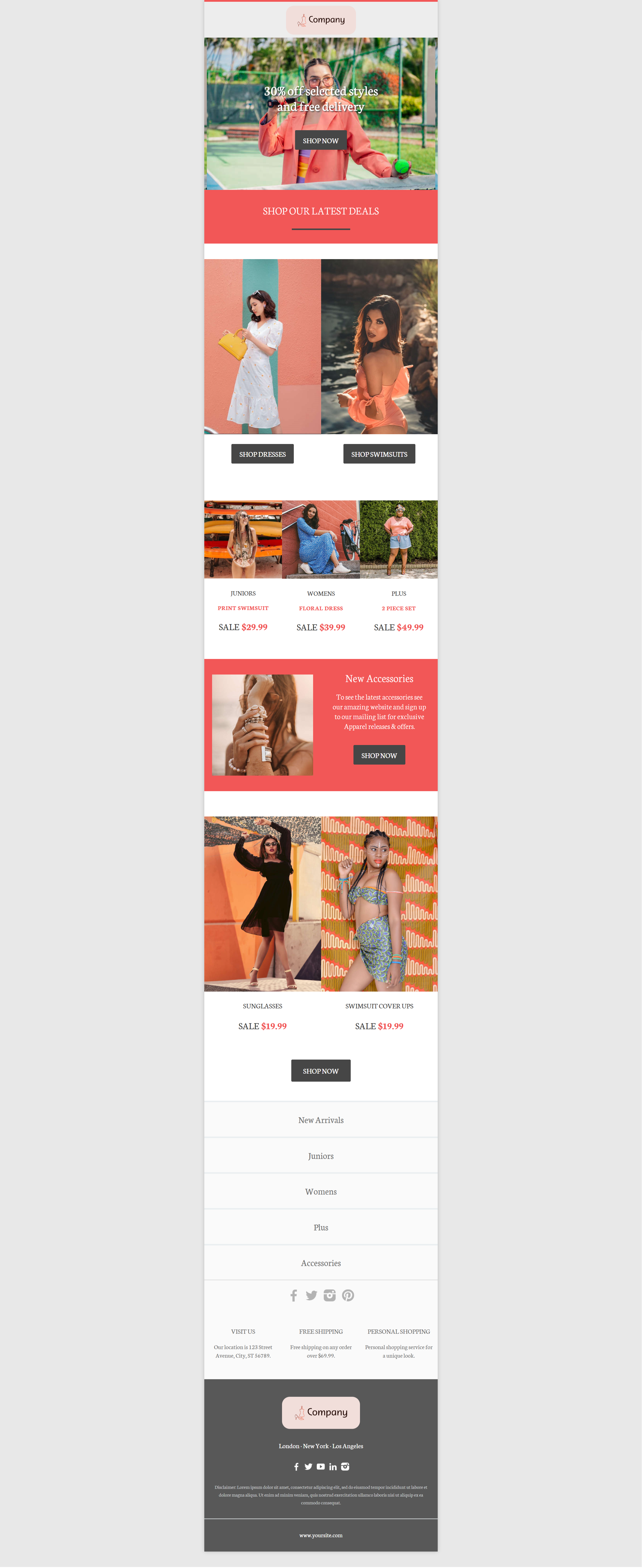 Screenshot of Women's Fashion E-Commerce Email Template